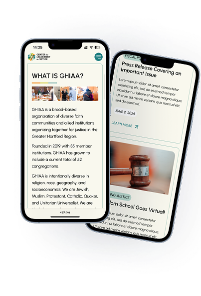 Center for Leadership & Justice on smart phone